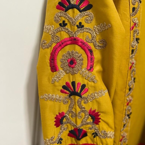 3pc designer Lehenga with long jacket/ Navy Blue and yellow/ chaniya choli - Picture 4 of 13